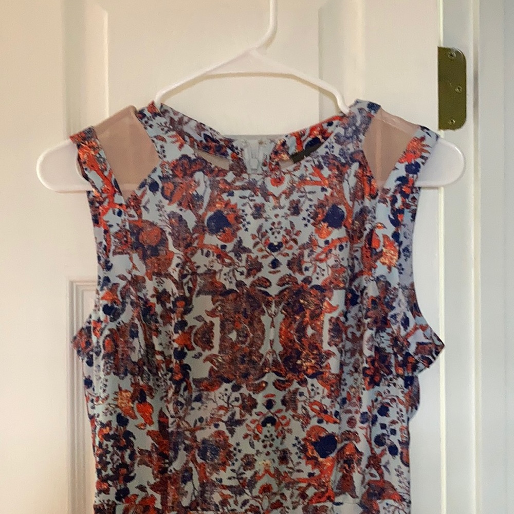 Print Sleeveless Dress, Screen Back